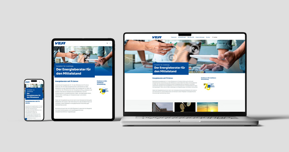 Abbildung der neuen VEA-Website auf mehreren Geräten